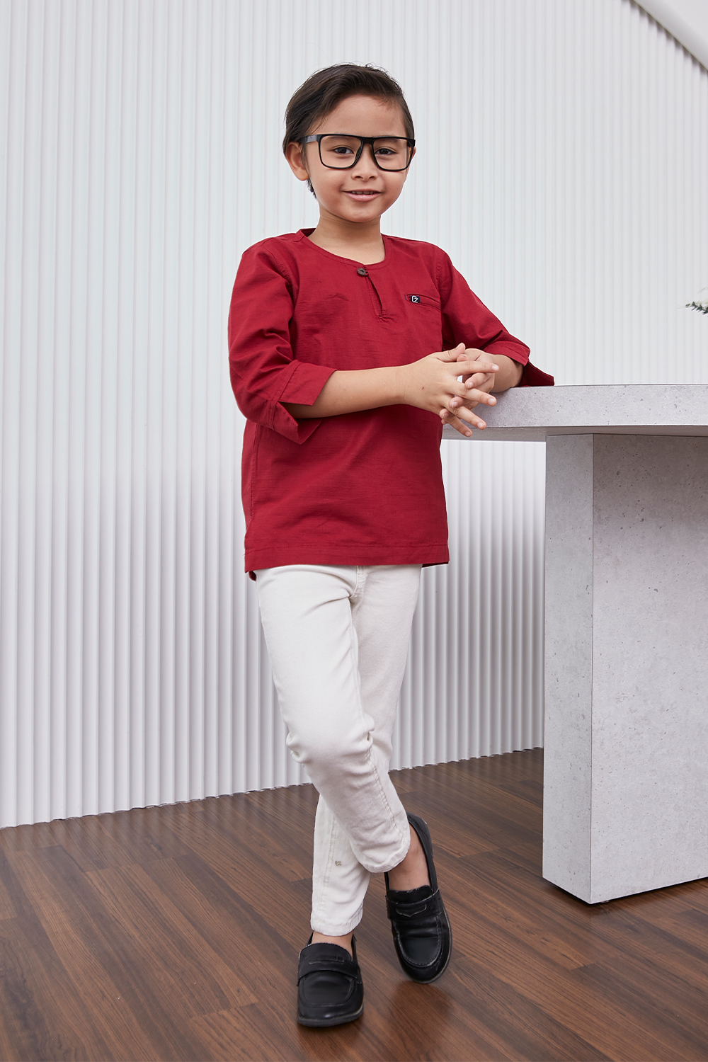 Kurta Hayder Kids - Maroon